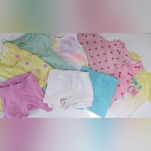 Girl's Spring Summer Clothes 18 mo. 10 Pieces Cat And Jack Garanimals Carter's